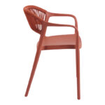 Πολυθρόνα Ankara pakoworld στοιβαζόμενη pp-pe rattan σε terracotta απόχρωση 54x55.5x77εκ - Image 2