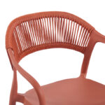 Πολυθρόνα Ankara pakoworld στοιβαζόμενη pp-pe rattan σε terracotta απόχρωση 54x55.5x77εκ - Image 5