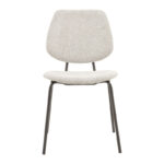 Καρέκλα Pietro pakoworld ανοιχτό γκρι ύφασμα-πόδι μαύρο μέταλλο 50x53x83εκ - Image 3