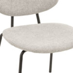 Καρέκλα Pietro pakoworld ανοιχτό γκρι ύφασμα-πόδι μαύρο μέταλλο 50x53x83εκ - Image 4