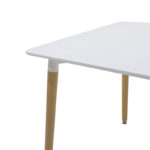 Τραπέζι Natali pakoworld MDF λευκό-πόδια φυσικό 80x80x76εκ - Image 2