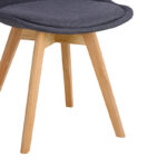 Καρέκλα Gaston pakoworld γκρι σκούρο ύφασμα και ξύλινο πόδι σε φυσική απόχρωση 48x55x83εκ - Image 5