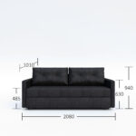 Καναπές Κρεβάτι London Τριθέσιος με Αποθηκευτικό Χώρο Γκρι 208x101x94cm - Image 2