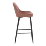 Σκαμπό μπαρ Deppy pakoworld σάπιο μήλο βελούδο-μαύρο μέταλλο 43x54x102εκ - Image 2