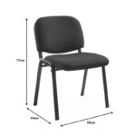 Καρέκλα επισκέπτη στοιβαζόμενη Anilian pakoworld μαύρο ύφασμα-πόδι μαύρο μέταλλο 55x44x77εκ - Image 3