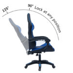 Καρέκλα γραφείου gaming William pakoworld PU μαύρο-μπλε - Image 2