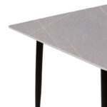 Τραπέζι Gustas pakoworld γκρι μαρμάρου sintered stone-μαύρο μέταλλο 160x80x75εκ - Image 3