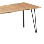 Τραπέζι Izzac pakoworld επιφάνεια MDF sonoma-πόδι μαύρο μέταλλο 140x80x76εκ - Image 2