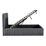 Κρεβάτι διπλό Zilin pakoworld ύφασμα ανθρακί με αποθηκευτικό χώρο 160x200εκ - Image 3