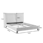 Κρεβάτι διπλό Majus pakoworld ύφασμα γκρι-μπεζ 160x200εκ - Image 5