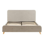 Κρεβάτι διπλό Restel pakoworld ύφασμα γκρι-μπεζ 160x200εκ - Image 3