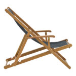 Σεζλόνγκ Xurian pakoworld ξύλο ακακίας φυσικό-πανί pvc μαύρο - Image 2