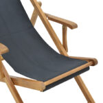 Σεζλόνγκ Xurian pakoworld ξύλο ακακίας φυσικό-πανί pvc μαύρο - Image 5