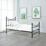 Κρεβάτι Beowulf pakoworld μαύρο μεταλλικό 90x190εκ