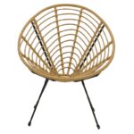 Πολυθρόνα Naoki pakoworld pe ratatn σε φυσική απόχρωση-μέταλλο μαύρο πόδι 78x74x87εκ - Image 4