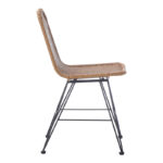 Καρέκλα Pamela pakoworld pe rattan σε φυσική απόχρωση και μαύρα μεταλλικά πόδια 44x58x82εκ - Image 3