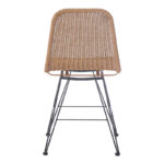 Καρέκλα Pamela pakoworld pe rattan σε φυσική απόχρωση και μαύρα μεταλλικά πόδια 44x58x82εκ - Image 5