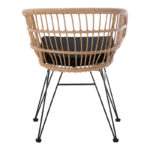 Πολυθρόνα Naoki pakoworld με μαξιλάρι pe rattan σε φυσική απόχρωση και μαύρα μεταλλικά πόδια 63x61x79εκ - Image 5