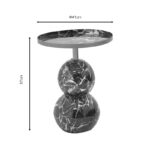 Βοηθητικό τραπέζι Dearest Inart μαυρο μαρμάρου-χρυσό μέταλλο Φ41x57εκ - Image 4