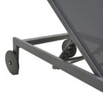 Ξαπλώστρα Mailo pakoworld ανθρακί αλουμίνιο και textilene σε μαύρη απόχρωση 71x206x30εκ - Image 4