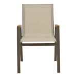 Πολυθρόνα Azelie pakoworld στοιβαζόμενη σαμπανιζέ αλουμίνιο και textilene σε ανοιχτή γκρι απόχρωση 56x75x88εκ - Image 4