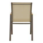 Πολυθρόνα Azelie pakoworld στοιβαζόμενη σαμπανιζέ αλουμίνιο και textilene σε ανοιχτή γκρι απόχρωση 56x75x88εκ - Image 5