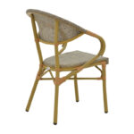 Πολυθρόνα Isaia pakoworld φυσικό αλουμίνιο-textilene γκρι 57x57x83εκ - Image 2