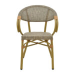 Πολυθρόνα Isaia pakoworld φυσικό αλουμίνιο-textilene γκρι 57x57x83εκ - Image 4