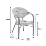 Πολυθρόνα Elyza pakoworld φυσικό αλουμίνιο-μπεζ textilene 57x62x84εκ