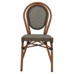 Καρέκλα Nacia pakoworld στοιβαζόμενη καρυδί αλουμίνιο-γκρι textilene 45x59x85εκ - Image 3