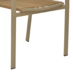 Πολυθρόνα Jonian pakoworld στοιβαζόμενη σαμπανιζέ αλουμίνιο-textilene σε φυσική απόχρωση 57x63x83εκ - Image 5