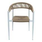 Πολυθρόνα Fagen pakoworld στοιβαζόμενη λευκό αλουμίνιο-φυσικό textilene 56x60x78εκ - Image 2