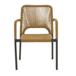 Πολυθρόνα αλουμινίου Norture pakoworld στοιβαζόμενη ανθρακί σκελετός-φυσικό rattan 57x61x85εκ - Image 3