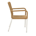 Πολυθρόνα αλουμινίου Norture pakoworld στοιβαζόμενη λευκός σκελετός-φυσικό rattan 57x61x85εκ - Image 2