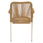 Πολυθρόνα αλουμινίου Norture pakoworld στοιβαζόμενη λευκός σκελετός-φυσικό rattan 57x61x85εκ - Image 4