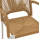 Πολυθρόνα αλουμινίου Norture pakoworld στοιβαζόμενη λευκός σκελετός-φυσικό rattan 57x61x85εκ - Image 5