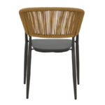 Πολυθρόνα αλουμινίου Raven pakoworld στοιβαζόμενη ανθρακί σκελετός-textilene φυσικό rattan 57x62x78εκ - Image 4