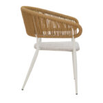 Πολυθρόνα αλουμινίου Raven pakoworld στοιβαζόμενη λευκός σκελετός-φυσικό textilene-rattan 57x62x78εκ - Image 2