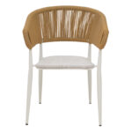 Πολυθρόνα αλουμινίου Raven pakoworld στοιβαζόμενη λευκός σκελετός-φυσικό textilene-rattan 57x62x78εκ - Image 3