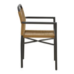 Πολυθρόνα αλουμινίου Clutch pakoworld στοιβαζόμενη ανθρακί σκελετός-φυσικό rattan 55x56x80εκ - Image 2