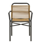 Πολυθρόνα αλουμινίου Clutch pakoworld στοιβαζόμενη ανθρακί σκελετός-φυσικό rattan 55x56x80εκ - Image 3