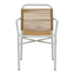 Πολυθρόνα αλουμινίου Clutch pakoworld στοιβαζόμενη λευκός σκελετός-φυσικό rattan 55x56x80εκ - Image 3