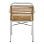 Πολυθρόνα αλουμινίου Clutch pakoworld στοιβαζόμενη λευκός σκελετός-φυσικό rattan 55x56x80εκ - Image 4