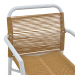 Πολυθρόνα αλουμινίου Clutch pakoworld στοιβαζόμενη λευκός σκελετός-φυσικό rattan 55x56x80εκ - Image 5