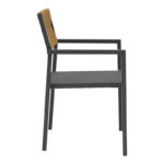 Πολυθρόνα αλουμινίου Savor pakoworld στοιβαζόμενη ανθρακί σκελετός-textilene φυσικό rattan 55x58x83εκ - Image 2