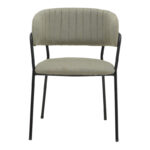 Καρέκλα Morel pakoworld γκρι ύφασμα-πόδι μαύρο μέταλλο 55x55x76εκ - Image 3