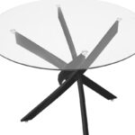 Τραπέζι Antoro pakoworld γυαλί και μεταλλικά πόδια σε μαύρη απόχρωση Φ80x75εκ - Image 2