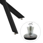 Τραπέζι Antoro pakoworld γυαλί και μεταλλικά πόδια σε μαύρη απόχρωση Φ80x75εκ - Image 4