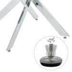 Τραπέζι Antoro pakoworld γυαλί και μεταλλικά πόδια σε απόχρωση χρωμίου Φ80x75εκ - Image 4