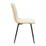 Καρέκλα Noor pakoworld μπεζ βελούδο με πόδι μετάλλου σε μαύρη απόχρωση 44x53x86εκ - Image 2